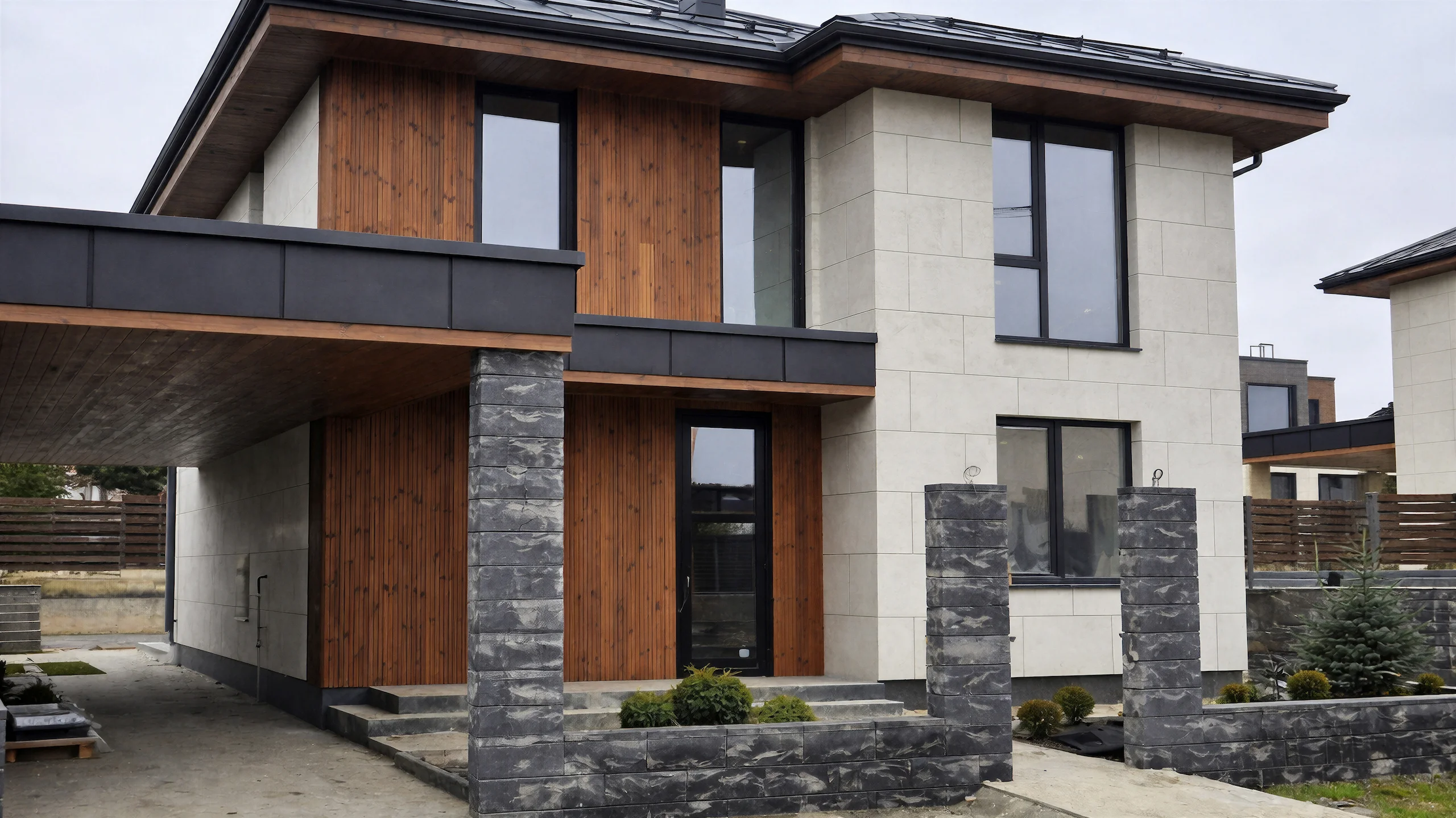 Загородный дом с панорамным фасадом