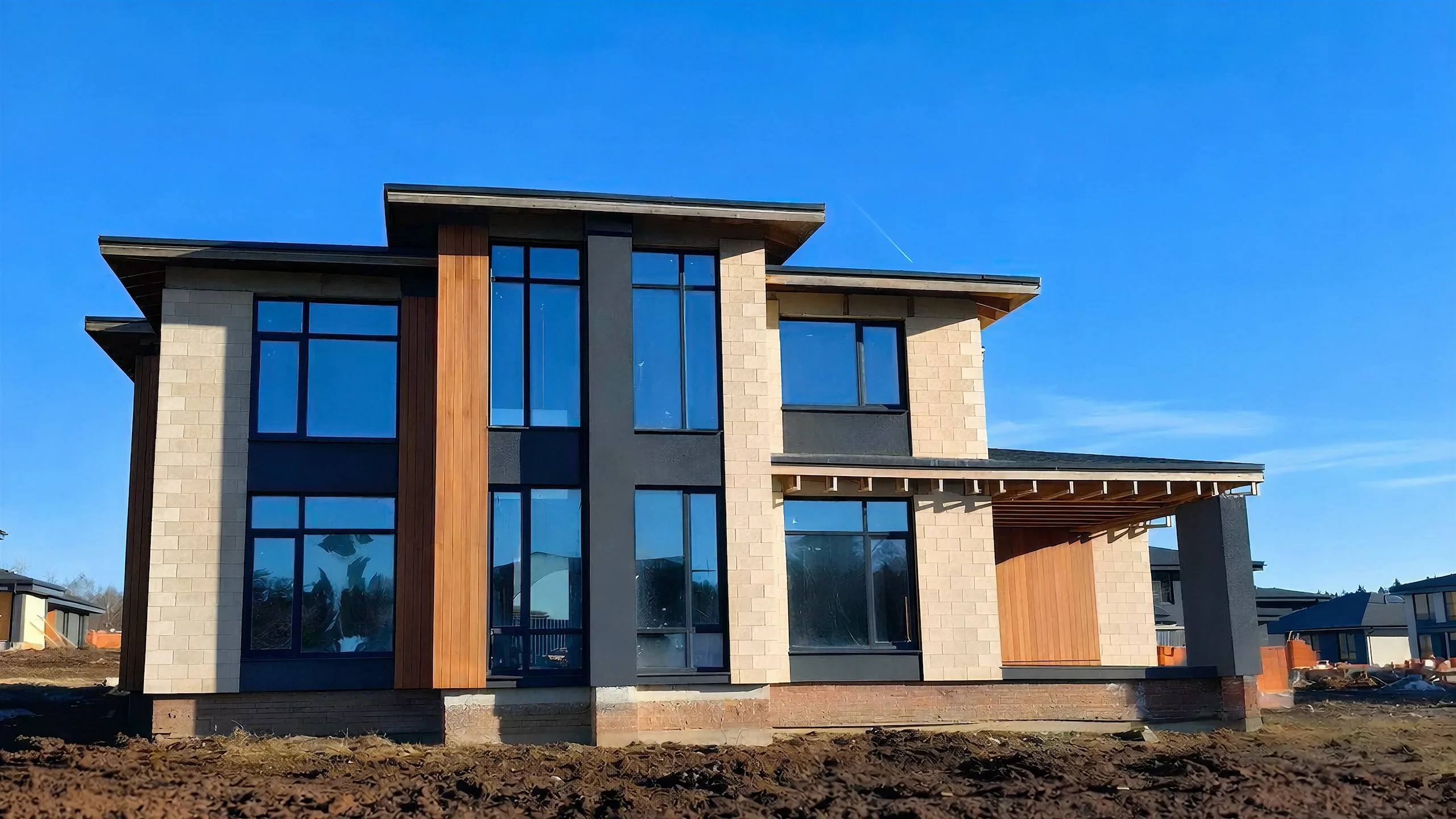 Загородный дом с панорамным фасадом