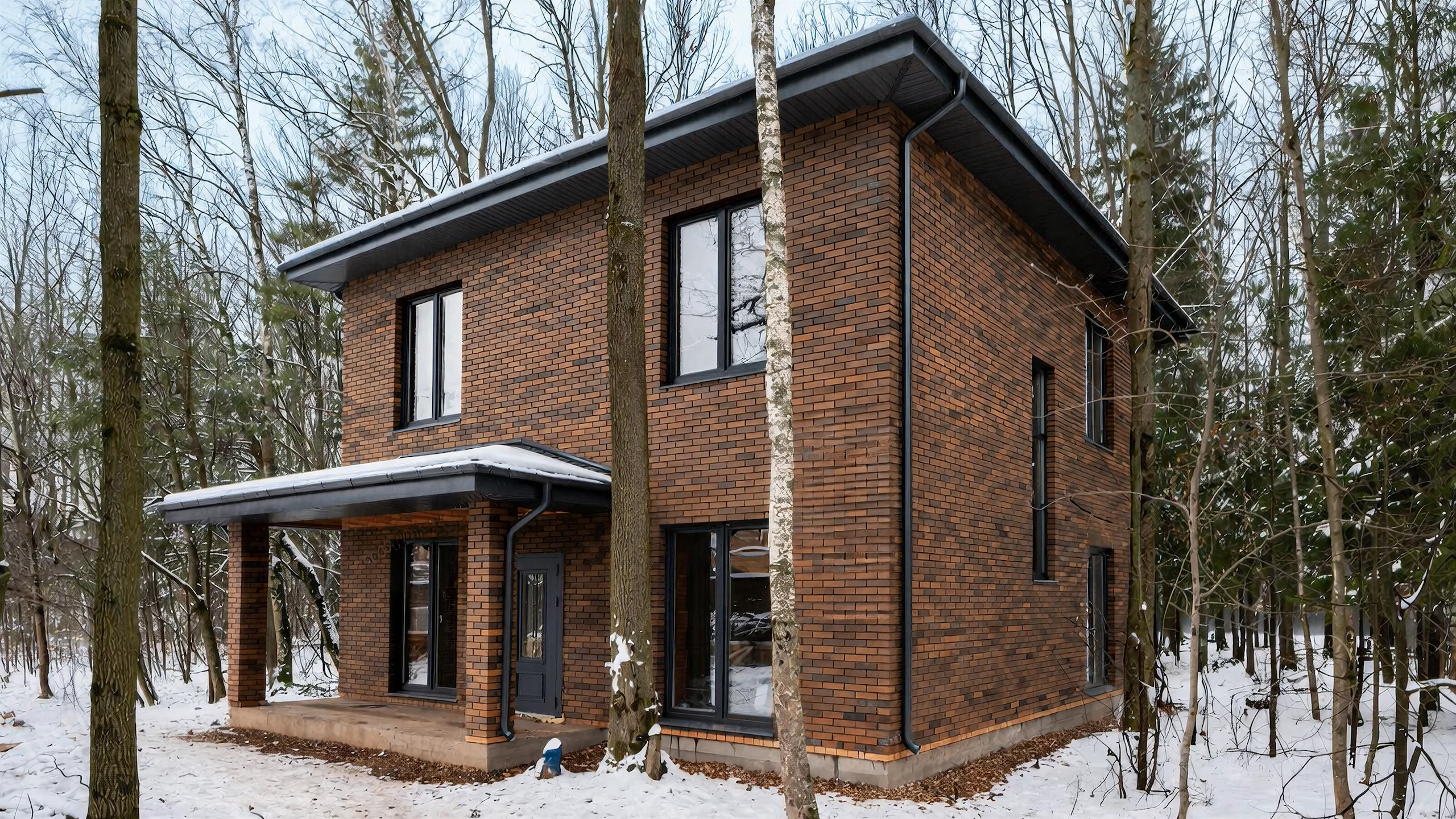 Загородный дом с панорамным фасадом