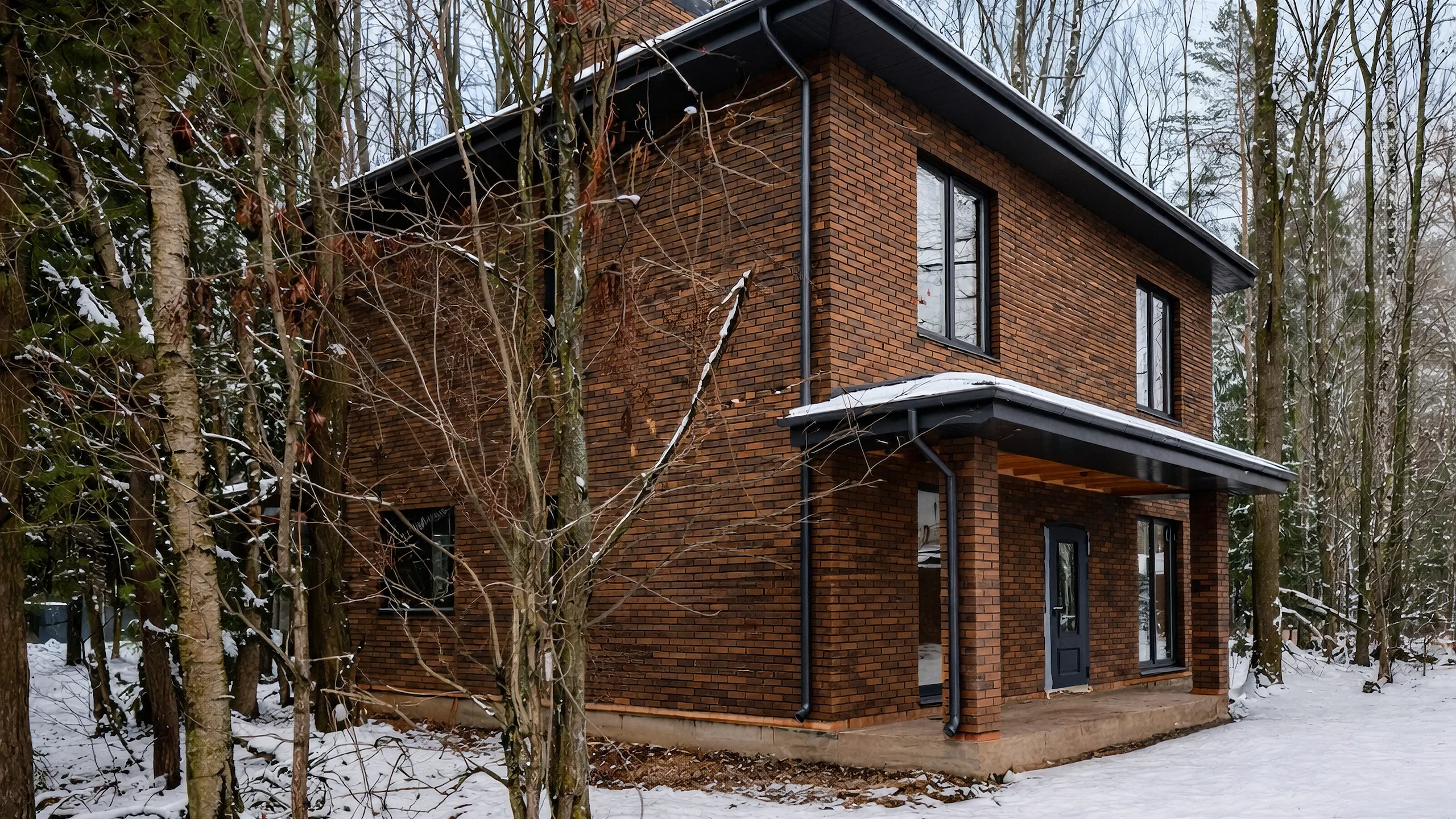 Построенный каменный дом 179 м² с аккуратной отделкой фасада