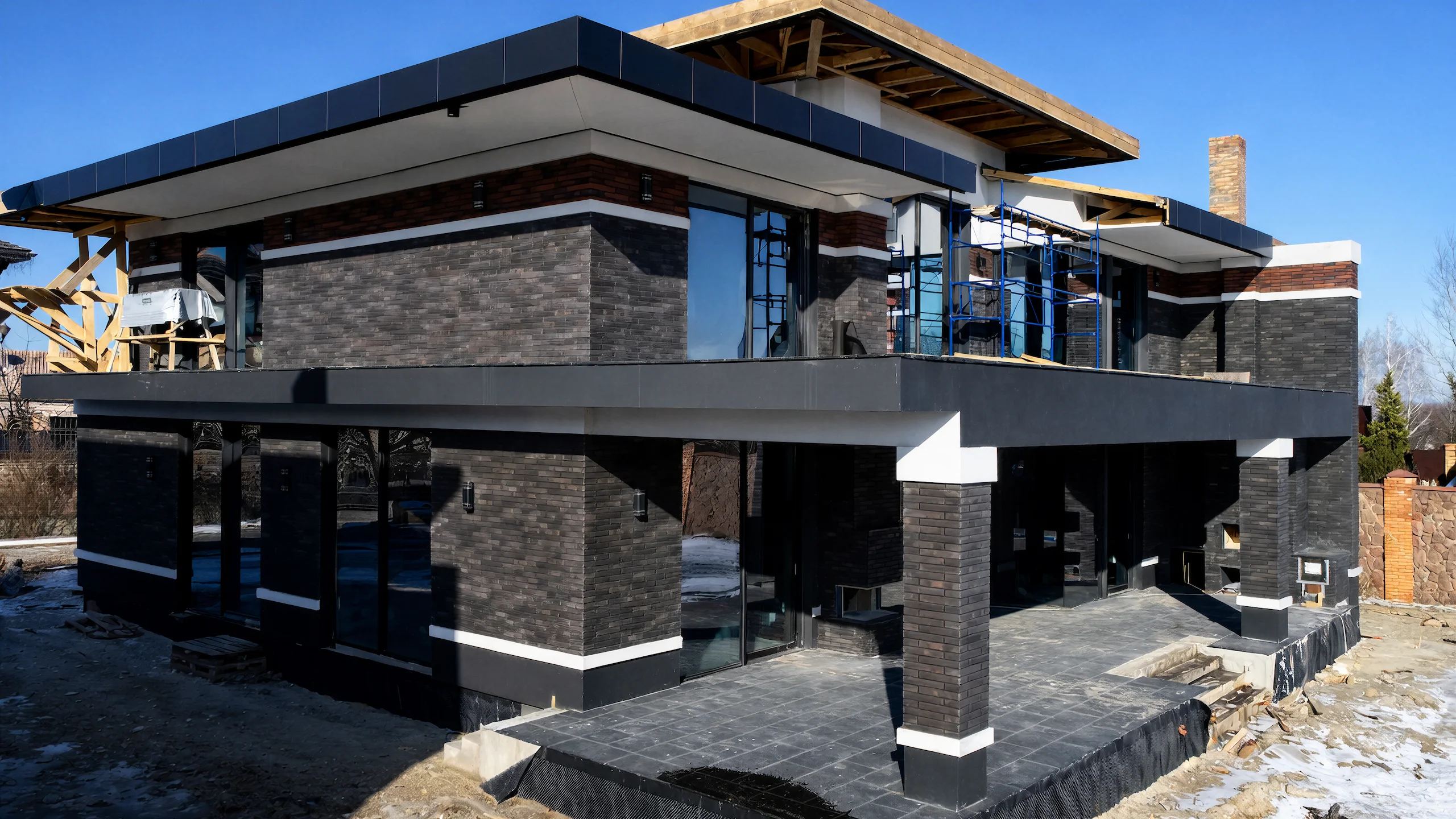 Загородный дом с панорамным фасадом