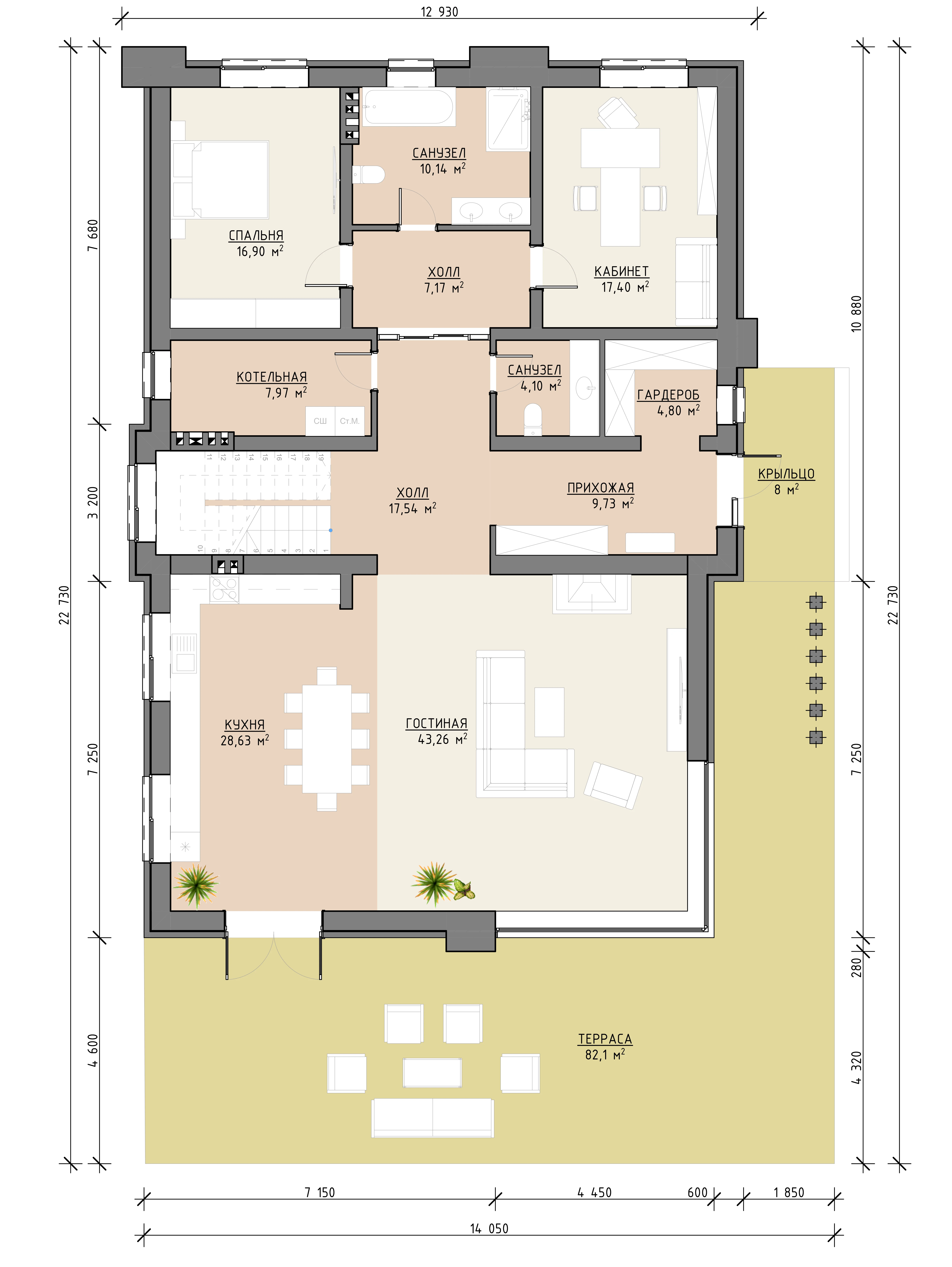 Планировка двухэтажного дома